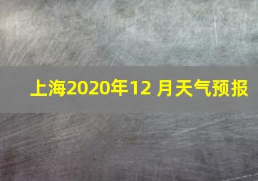 上海2020年12 月天气预报